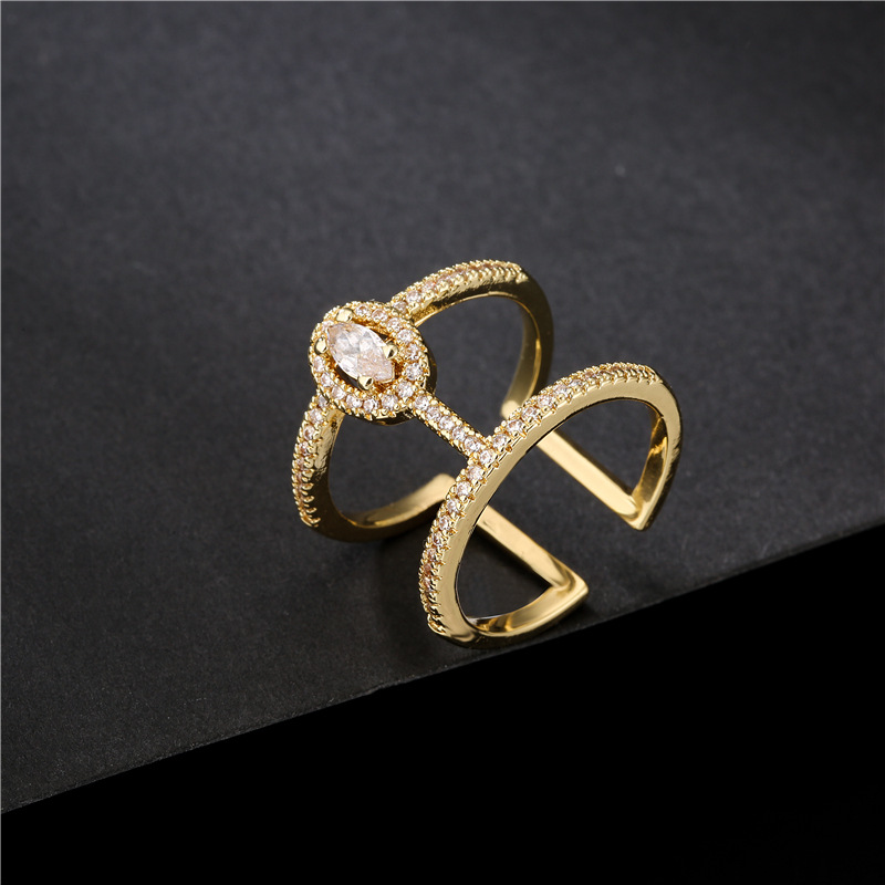 Nihaojewelry wholesale jewelry simple double-layer geometric open ring