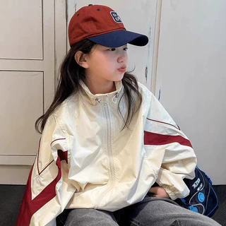 女童秋装外套2026新款儿童运动休闲冲锋衣大童潮酷春秋夹克衫上衣