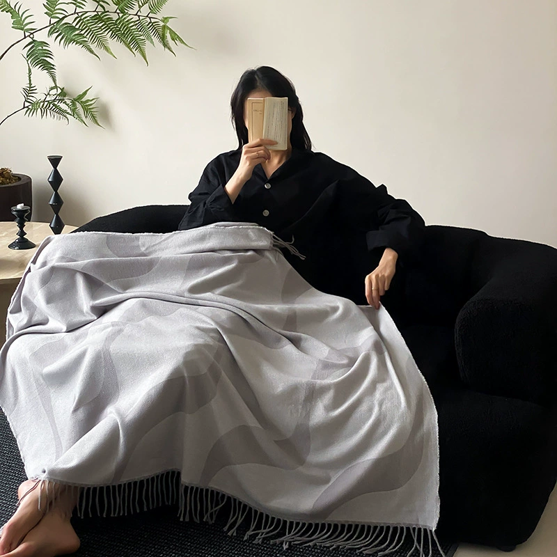 Плед с кистями для дома, весенне-летний универсальный модный плед для дивана, модельный плед для комнаты, прикроватный плед, авиационный плед
