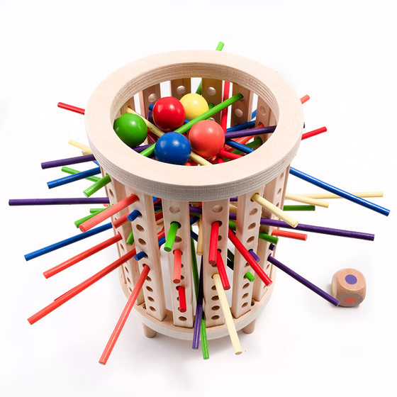 Parent-Child Early Education Educational Interactive Toys Desktop Games Color Wooden Stick Building Blocks 3-6 Years Old Cross-border New Products