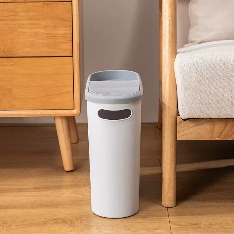 垃圾桶家用带盖按压式厨房厕所防臭夹缝纸篓椭圆设计夹缝设计