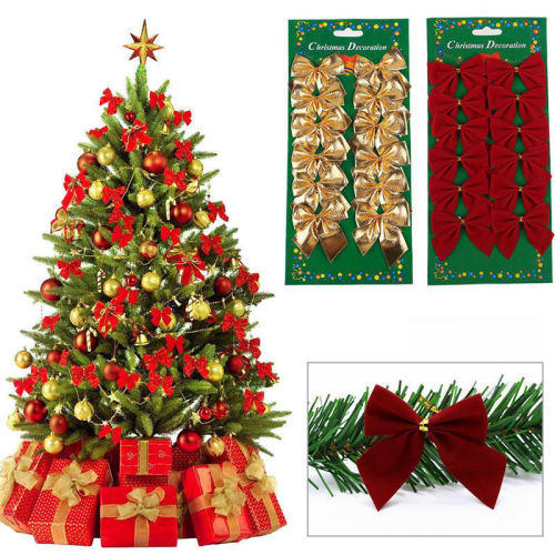 Direct Manufacturer Sales Christmas Tree Decorations Mini Christmas Bow Christmas Tree Ornament Multiple Styles Available Wholesale