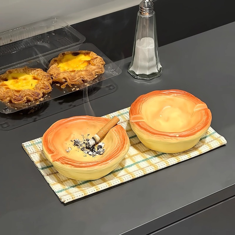 クリエイティブな個性トレンドエッグタルト灰皿セラミックコーヒーテーブルデスクトップかわいい装飾品高価値リビングルームホーム灰皿|undefined