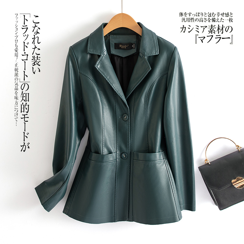 Genuine Leather Jacket Women's Short 2025 Spring & Fall New Sheepskin Top Slim Slim Leather Jacket Small Suit Jacket