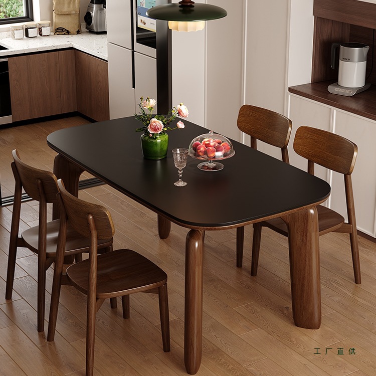Government Subsidies for Antique-Style Solid Wood Dining Tables and Chairs Combination for Household Small-Sized Rectangular Solid Wood Tables and Chairs