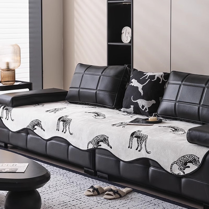 Irregular Sofa Cushion Straight Row All-Season Light Luxury Feel Lawrence One-Piece Leather Cover Fabric Set 2025 New_voghion.com