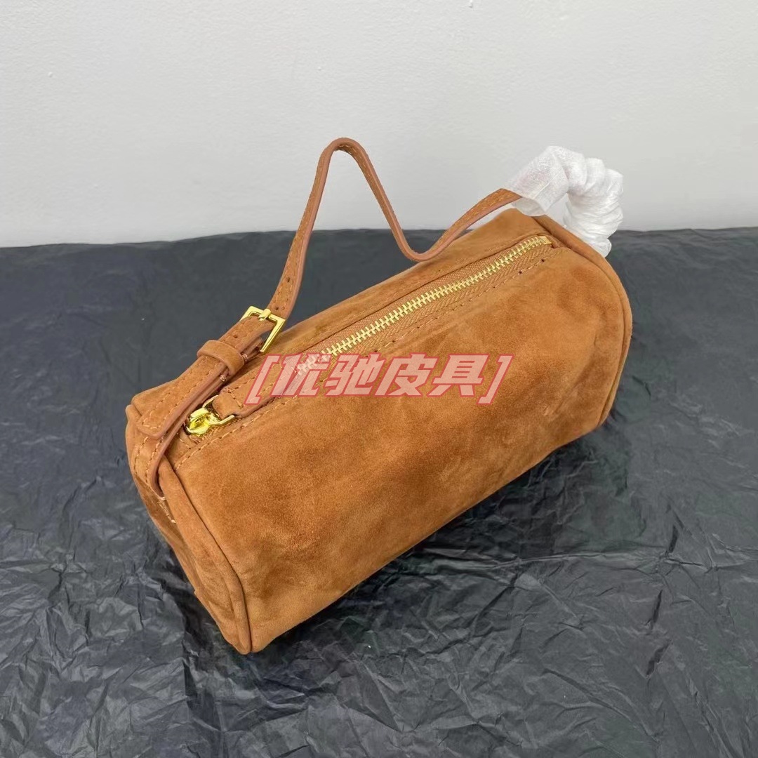 2024韩版小众牛皮包笔筒包90s迷你简约单肩斜挎圆筒包真皮笔袋包 - Thumbnail 20