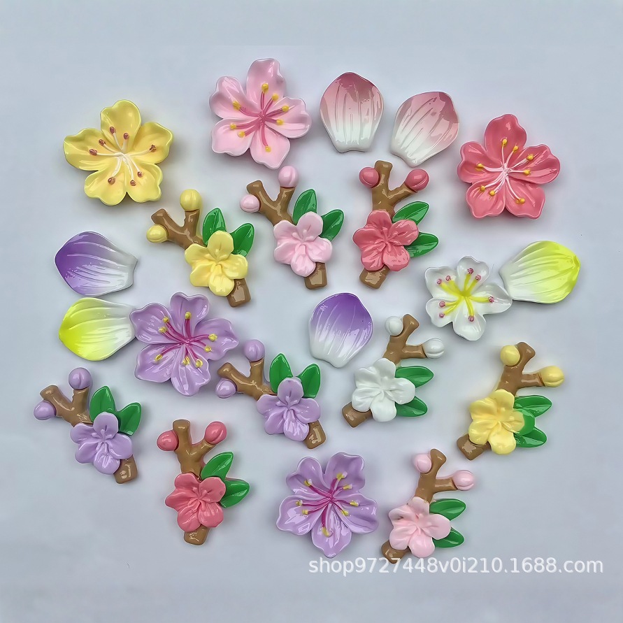 Resin Flower Petals Branches Mobile Phone Case Clogs Flower Cream Glue Thermos Cup Refrigerator DIY Stickers Jewelry Accessories