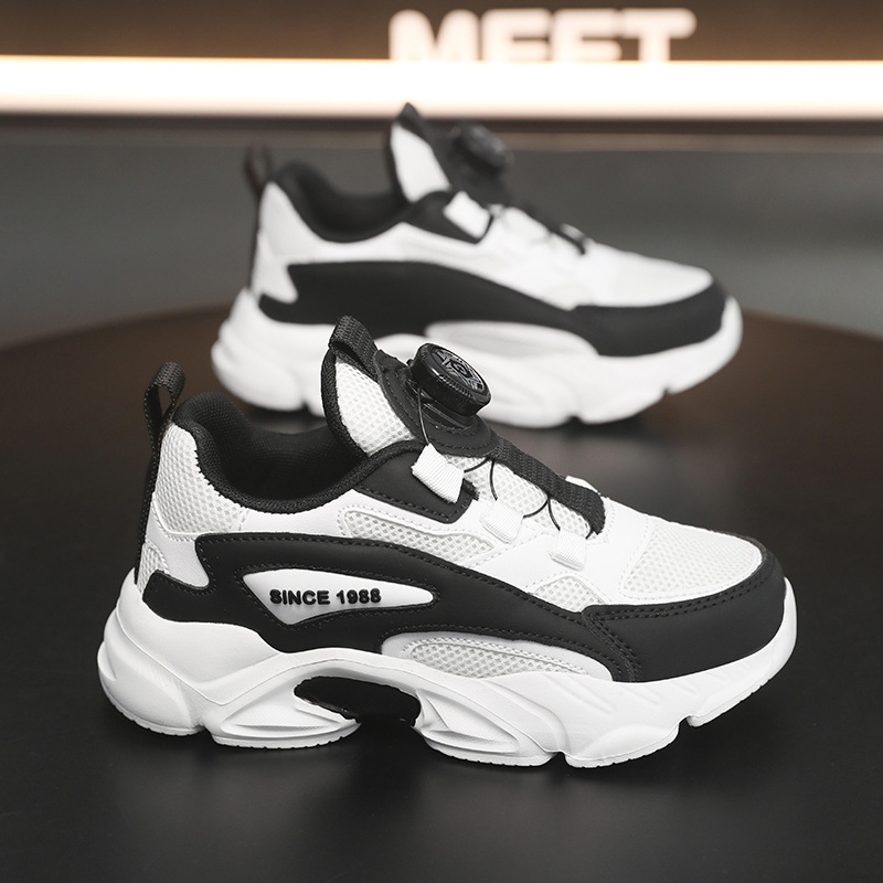 Zapatos para niños nuevos estudiantes niñas 2025 zapatos para niños zapatos para correr blancos zapatos con botones zapatos deportivos para niños