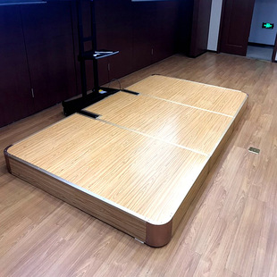 Small Semicircular Indoor Eloquence Class Arc Mobile Platform Podium Floor Finished Podium Solid Wood Rounded Corners