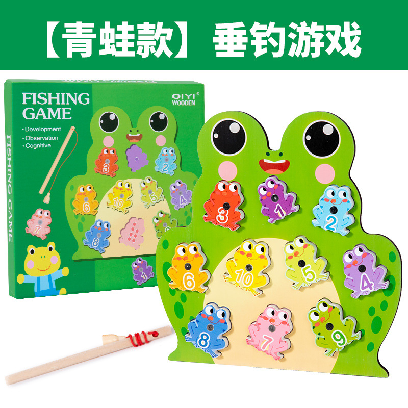 Nuevos productos transfronterizos para niños en la enseñanza temprana multi-escenas juguetes de pesca magnéticos iluminación cognitiva digital juegos de emparejamiento