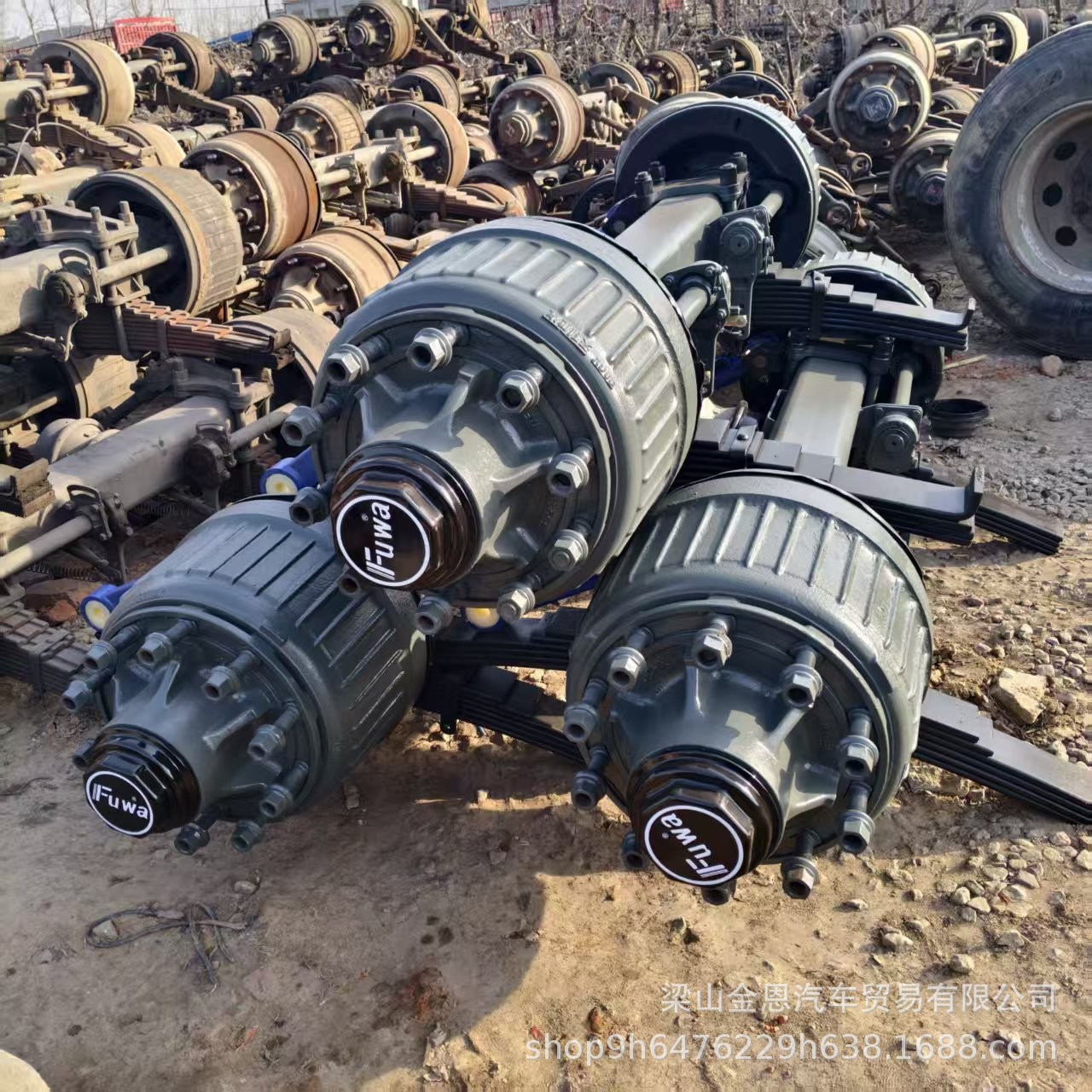 Export and Sale of Used Fuhua Bridge Assemblies, Used Bpw Axles, and Second-Hand Lowbed Semi-Trailer Axles