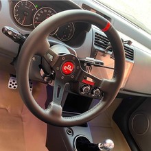 14寸汽车改装竞技赛车方向盘 MOMO运动款快拆深凹转向盘
