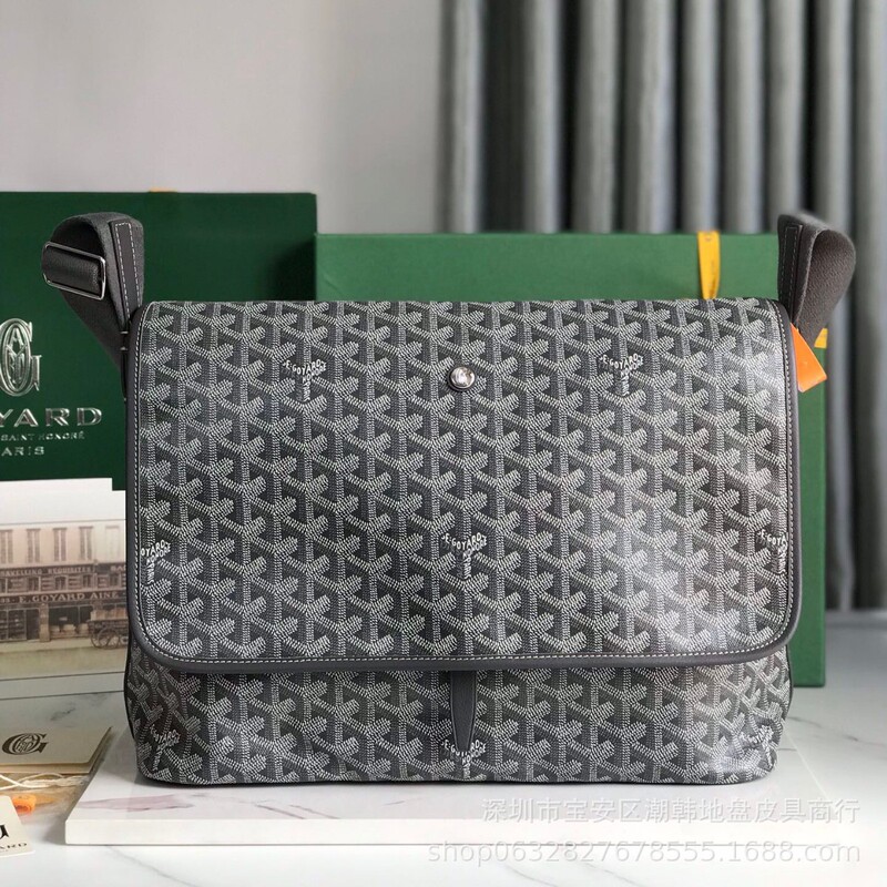 ゴヤール Goyard メンズバッグ カペティエン オールドフラワー ドッグトゥース ショルダー クロスボディ メンズ ラージ メッセンジャーバッグ ブリーフケース|undefined