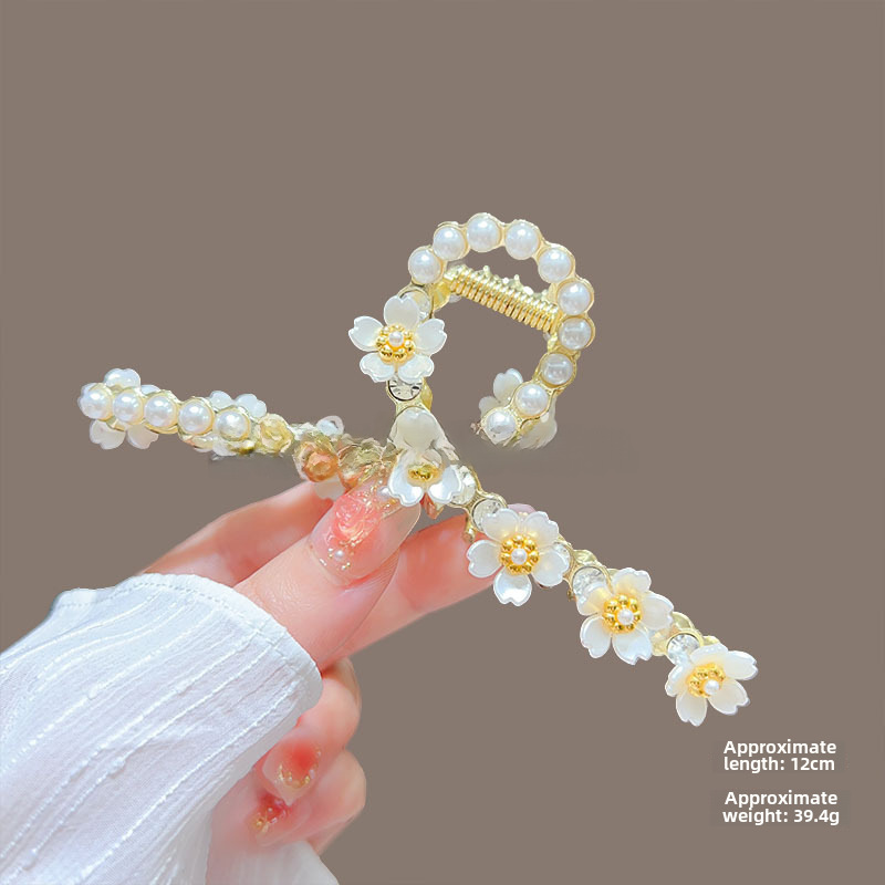 Temperamento Full Diamond Metal Shark Clip Hairpin Back Head Coil Hair Grab Clip Donna Primavera Estate Super Large Clip Copricapo Hair Grab_voghion.com
