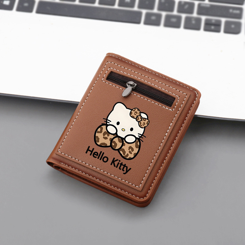 Cartoon Hello Kitty Wallet Student Short Wallet Zipper Purse Coin Card Bag Coin Purse Gift