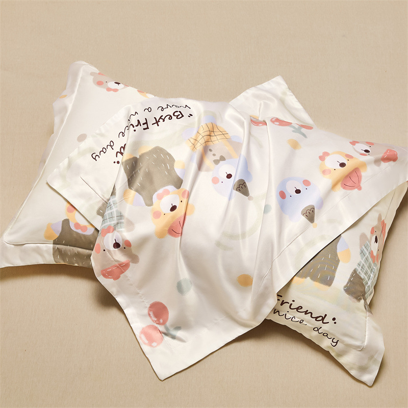 Un par de fundas de almohada de seda de hielo de 48cmx74cm fundas de almohada de seda para el hogar 2025 nuevo juego completo individual premium