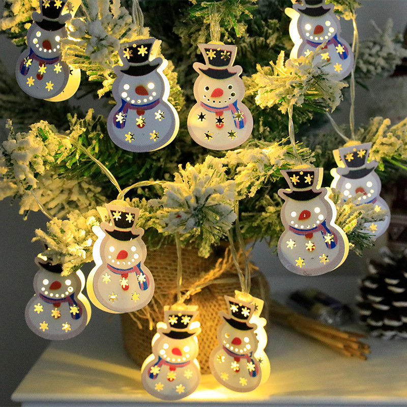 2023ledクリスマス鉄芸サンタクロース雪だるま鹿クリスマスツリークリスマス靴下要素ミックス装飾灯|undefined