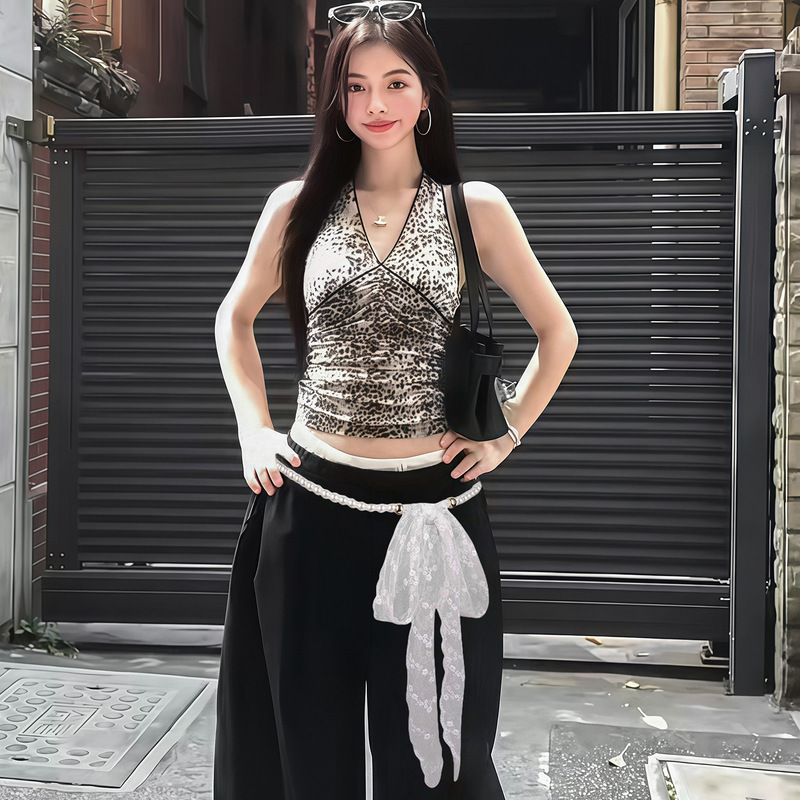 法式蕾丝花边腰链配饰女珍珠腰带配裤子装饰2025新款拼接甜美腰绳|undefined