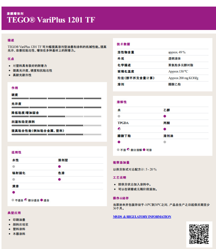 出售 德国赢创 TEGO Variplus 1201 TF醛酮树脂 可零售试样