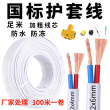 国标家用电线软线2芯1/2.5/6平方软护套线室外防冻电动车充电源线