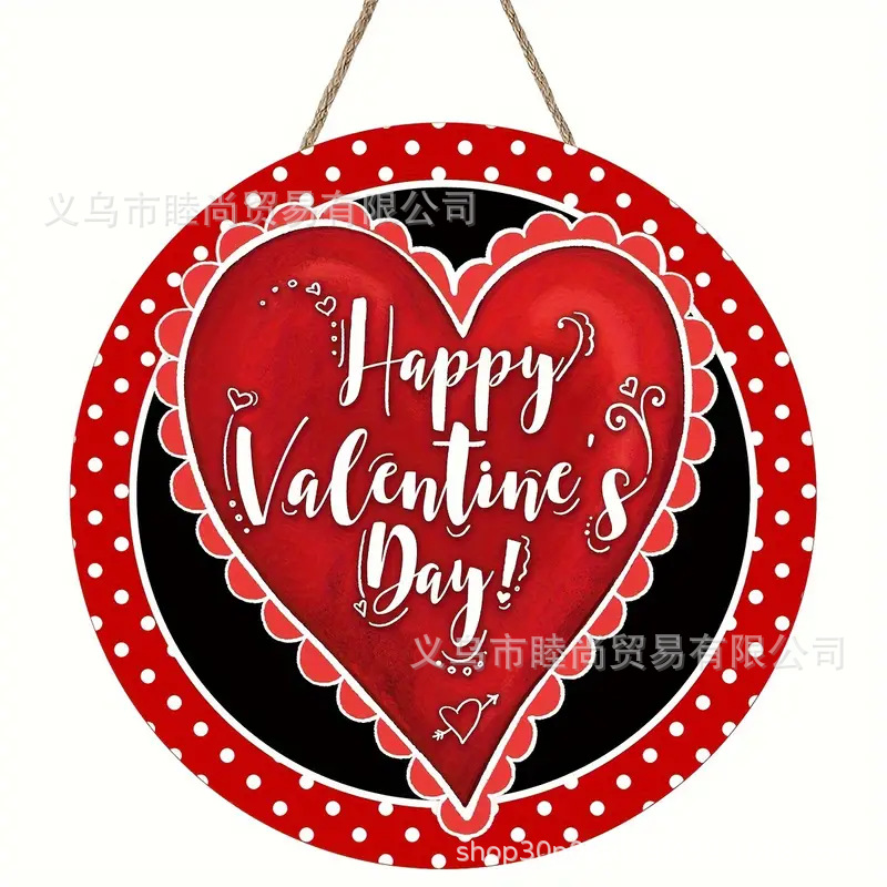 Transfronterizo TEMU explosión día de San Valentín puerta de madera colgante de madera colgante decoración de escena de fiesta