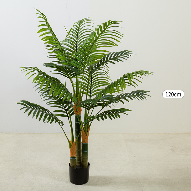 Simulación de girasol de cola suelta, planta verde de girasol de cola de fénix, planta en maceta de piso, decoración de sala de estar grande, árbol falso, planta de palmera