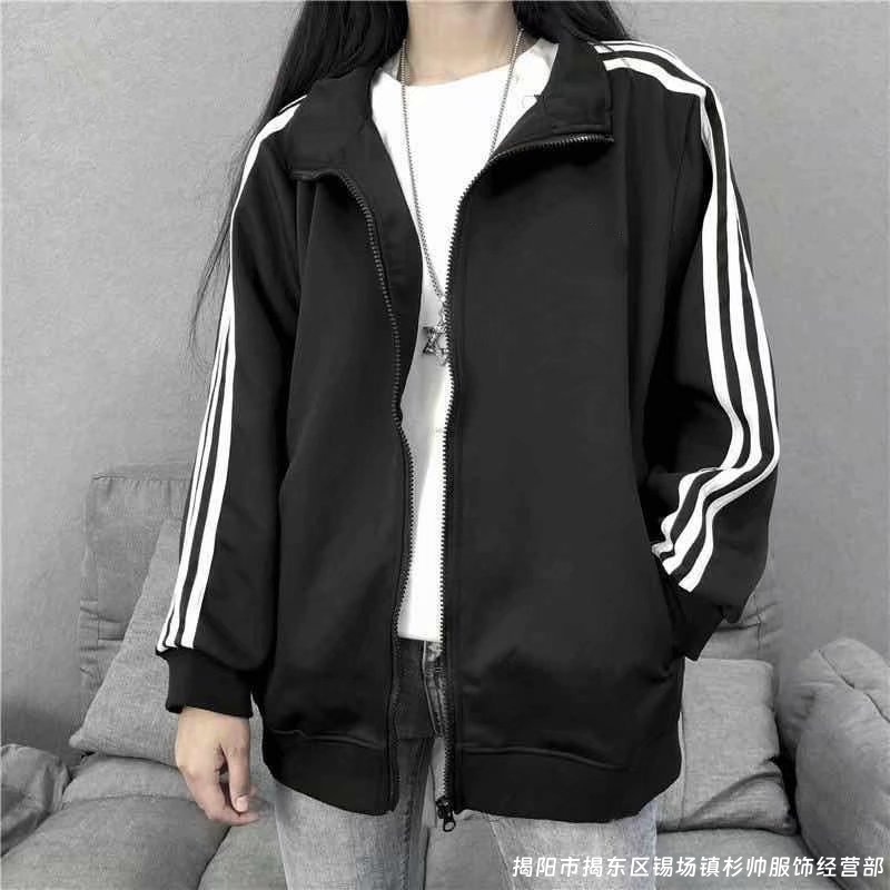 2026 New Men's and Women's Jacket, Versatile Casual Spring and Autumn Student Sporty Three-Stripe Baseball Jacket
