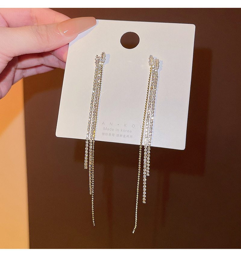 Fashion Tassel Heart Shape Copper Inlay Artificial Pearls Zircon Drop Earrings 1 Pair