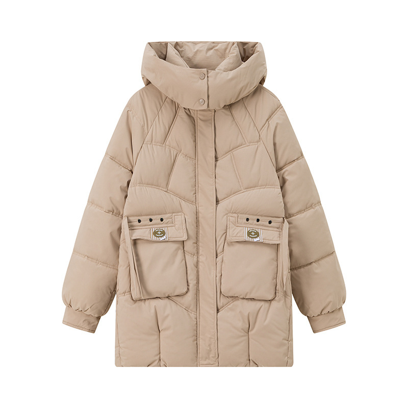 2025 nueva chaqueta de algodón encapuchada de tamaño grande chaqueta de algodón cálida de moda versión casual de algodón grueso chaqueta de mujer gruesa