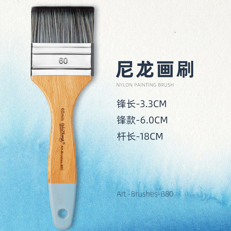 Cepillos de pintura de nylon con mango de madera – para pintura al óleo, arte y niños.