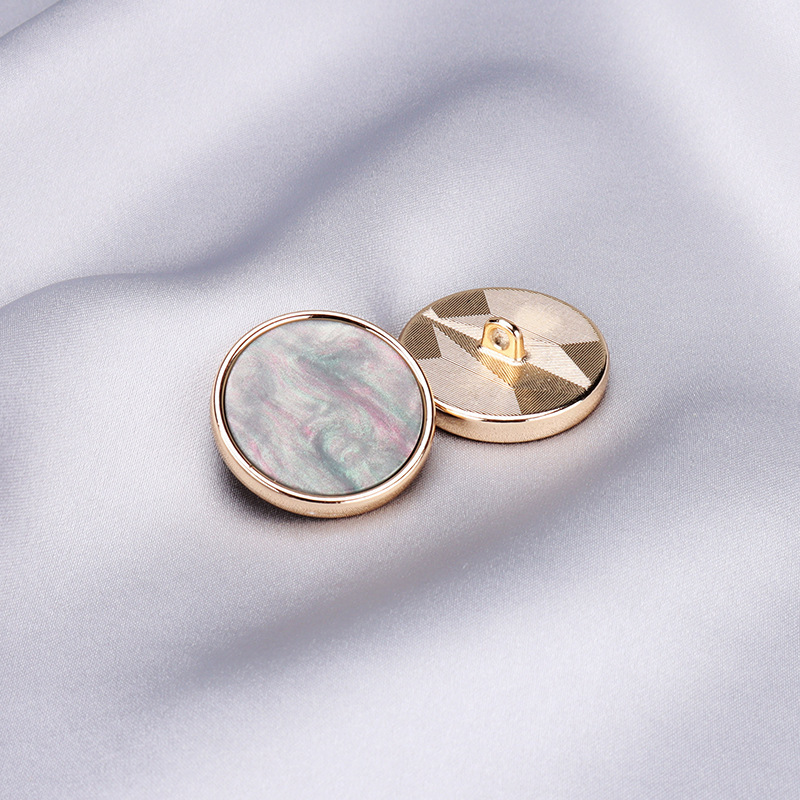High-end flat metal resin imitation shell suit button women's trench coat coat coat button cufflinks suit button