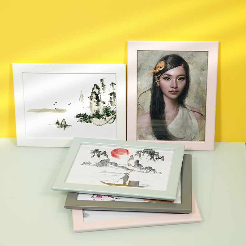 Simple wooden photo wall combination hanging on the wall, 6-inch child photo frames, desktop art sketch A4 frame for wholesale.