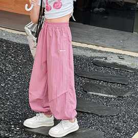 女童冰丝速干裤2025夏季新品儿童防蚊裤宽松百搭女生裤子中大童潮