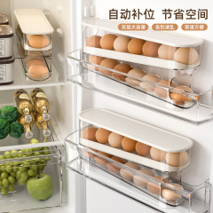 家庭用滑り台式の卵箱冷蔵庫のサイドドア専用の自動卵出し器の台所の台の上の転倒防止の卵の収納箱