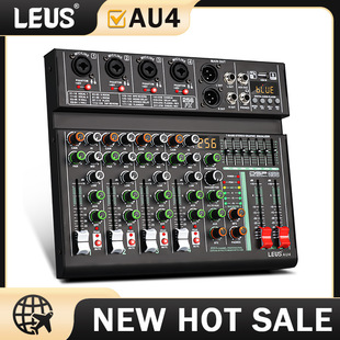 LEUS AU4 cross-border four-way small mixer mobile phone computer AudioMixerDSP effector with equalization