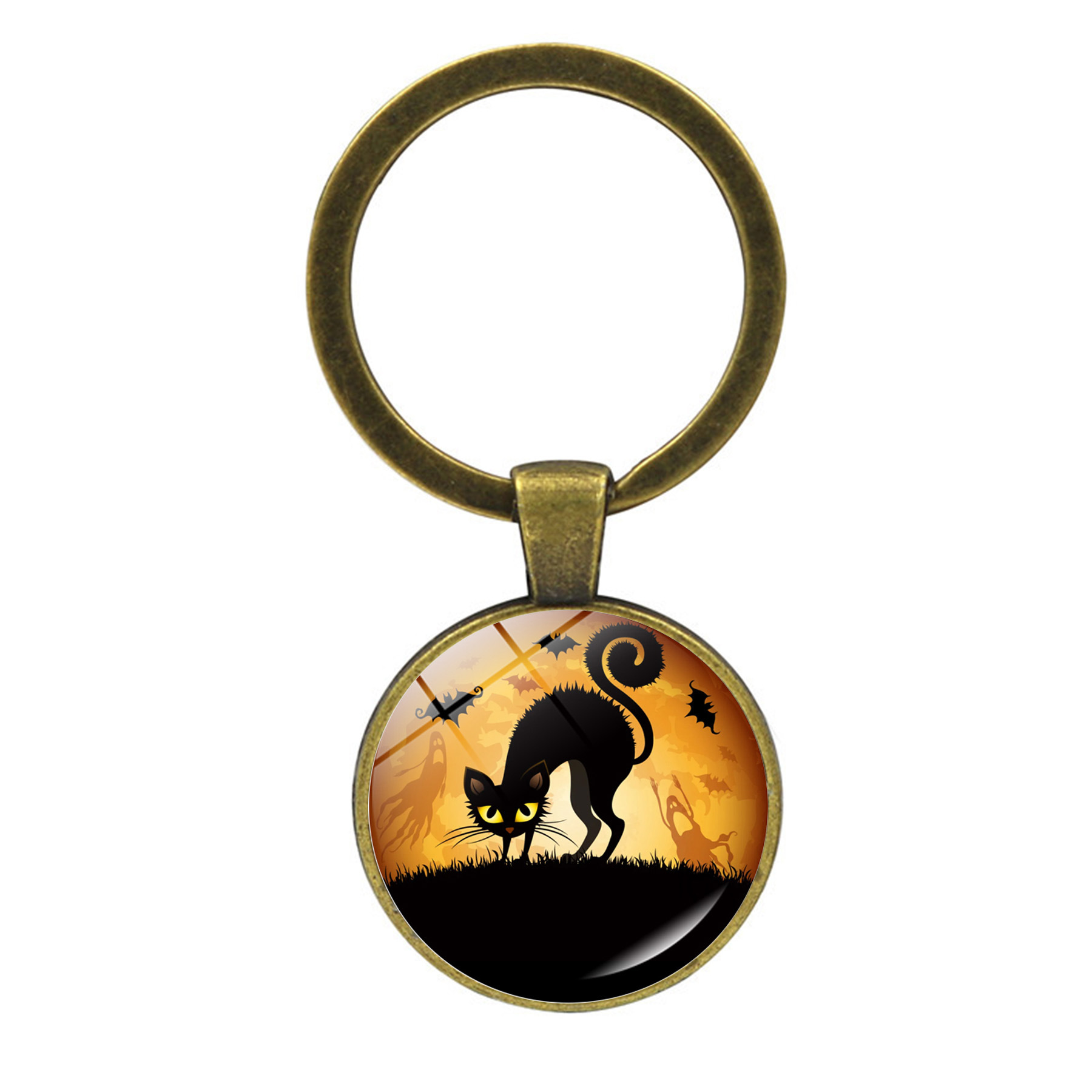 Halloween Pumpkin Keychain Time Jewel Pendant Bag Accessories_voghion.com