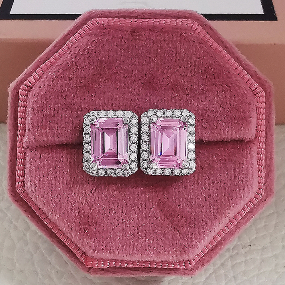 Fashion Geometric Copper Zircon Earrings 1 Pair