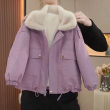 女童冬装2025新款外套初中生洋气棉衣韩版棉服加绒加厚小女孩时尚