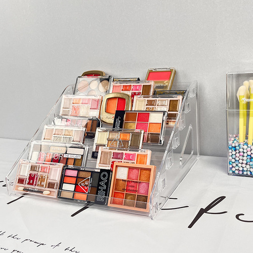 Transparent acrylic multi-layer nail polish display rack lipstick storage box eye shadow plastic nail salon cosmetic display stand