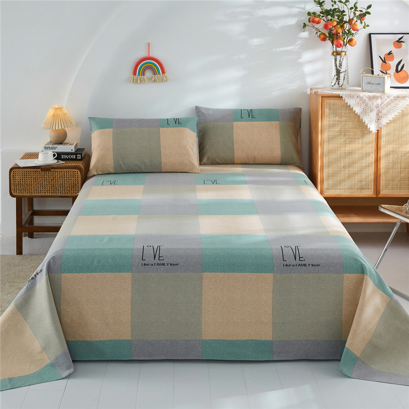 Youyixin Clase A sábanas de tela gruesa vieja de algodón puro pieza única 100 algodón individual dormitorio doble engrosado funda de almohada de tres piezas