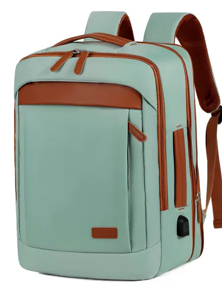 Cross-border large-capacity outdoor leisure backpacks are in stock, featuring stylish color-blocking design, suitable for business and commuting
