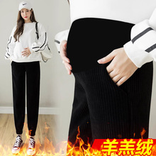 孕妇羊羔绒打底裤加绒加厚冬季保暖孕妇托腹裤子加长冬款外穿棉裤