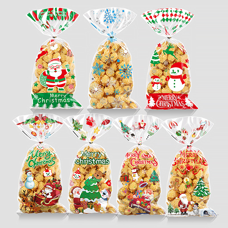 Original nuevo transfronteriza bolsa de dulces de Navidad regalo de mano pan tostado envasado bolsa de alimentos para hornear 50