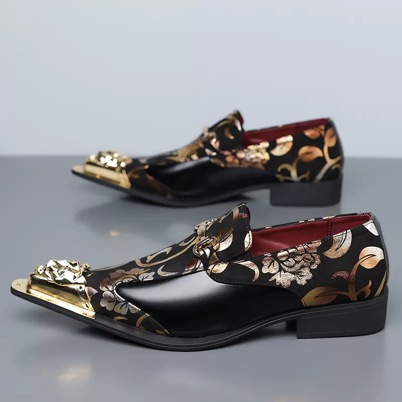 男士商务休闲百搭皮鞋英伦风钢尖头皮鞋韩版潮流时尚舒适透气男鞋