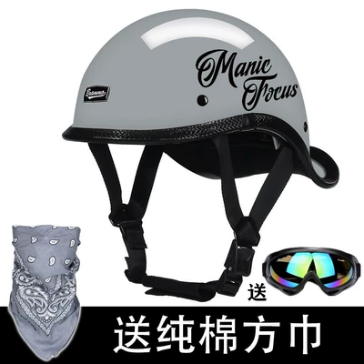 Motosiklet kaskı (dəbilqə) — 3C Certified Flip-Up Helmet, Japanese Retro - cement-gray-flower-not-3c-face-towel-goggles-m