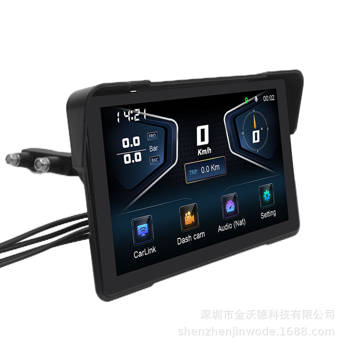 Cross-Border Dedicated 7-Inch 4K Motorcycle Recorder Wireless Carplayandroidauto Navigator Gps Tire Pressure