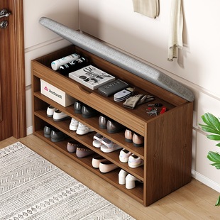 Shoe-Changing Bench for Home Entrance, Shoe Cabinet with Seating, Entryway Shoe Rack and Bench, Integrated Storage, Extremely Narrow Entryway Shoe Bench