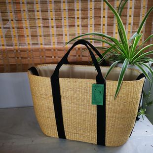 Straw Bag Large Yellow Straw Woven Boutique Women's Bag Pet Backpack