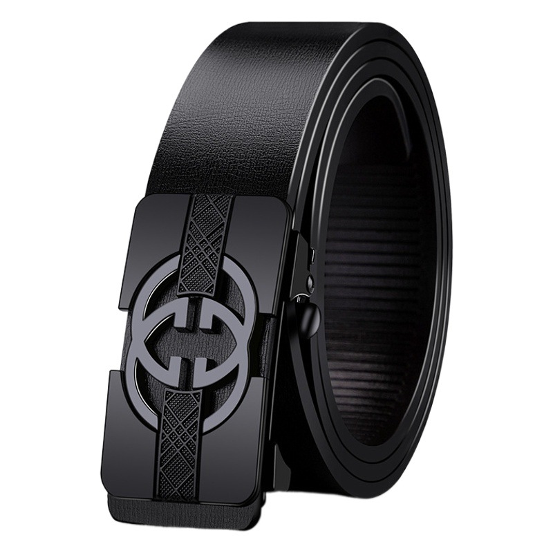 Anpripaul bienes genuinos Cinturón de cuero genuino de los hombres Cinturón de piel de vaca pura hebilla automática joven tendencia de negocios de mediana edad